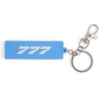 “Boeing 777 series silicone keychain blue with metal clip”