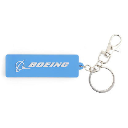 “Boeing logo silicone keychain blue with silver keyring”