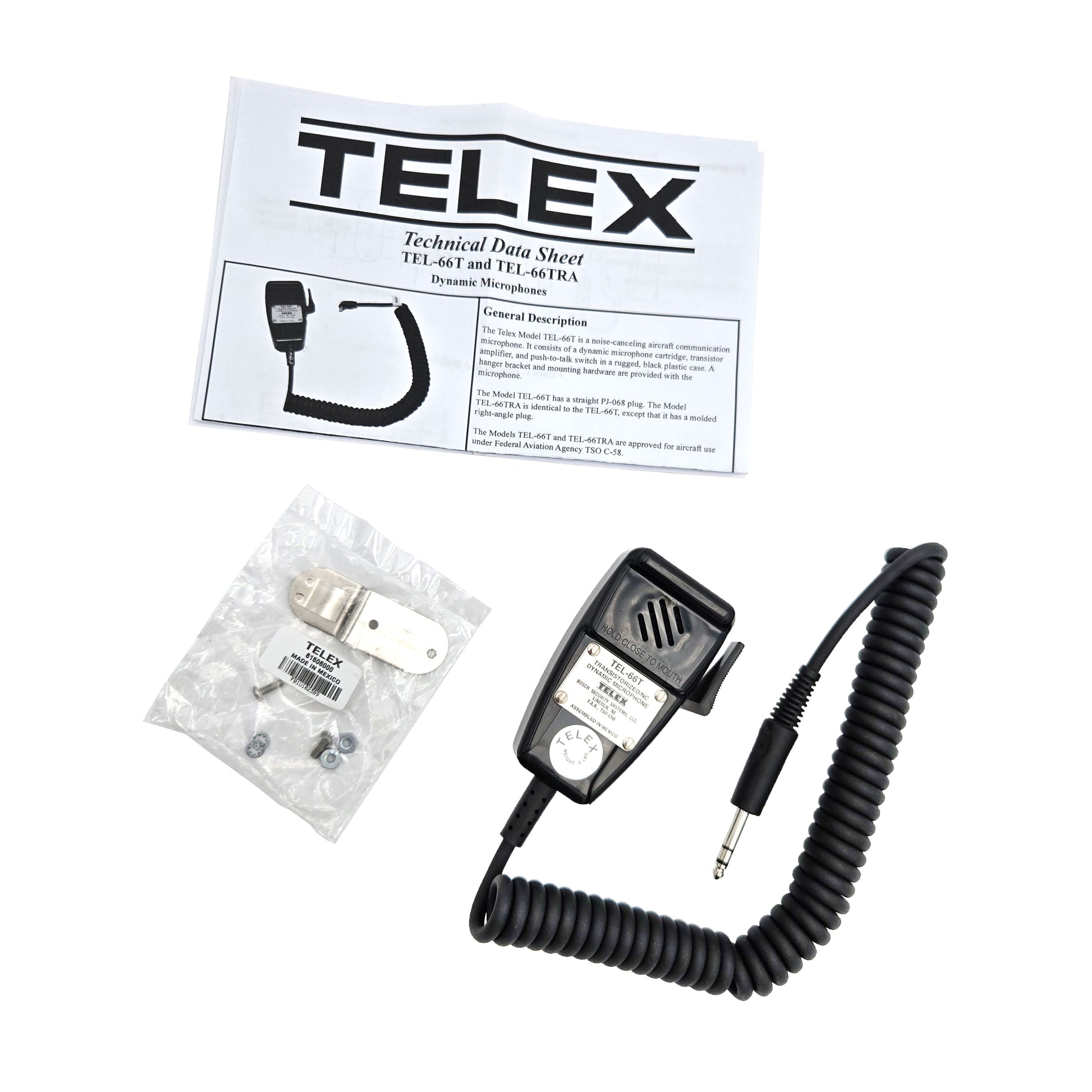 Telex 66T Handheld Microphone – Complete Kit Contents