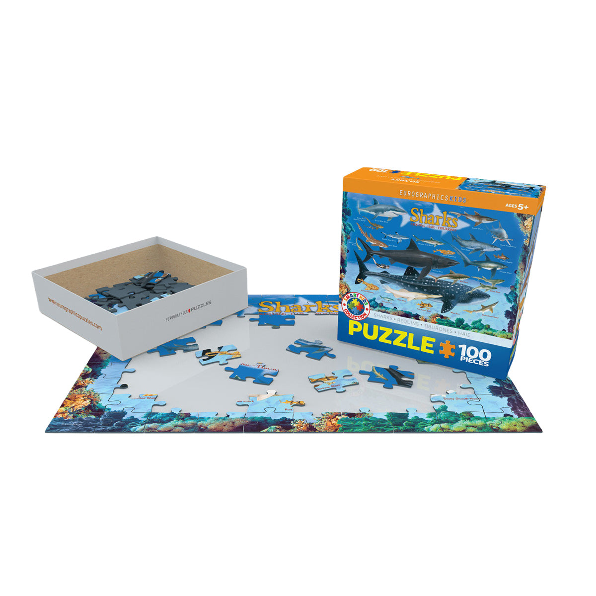EuroGraphics Sharks 100-Piece Jigsaw Puzzle