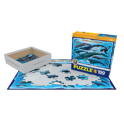 EuroGraphics Whales & Dolphins 100-Piece Jigsaw Puzzle