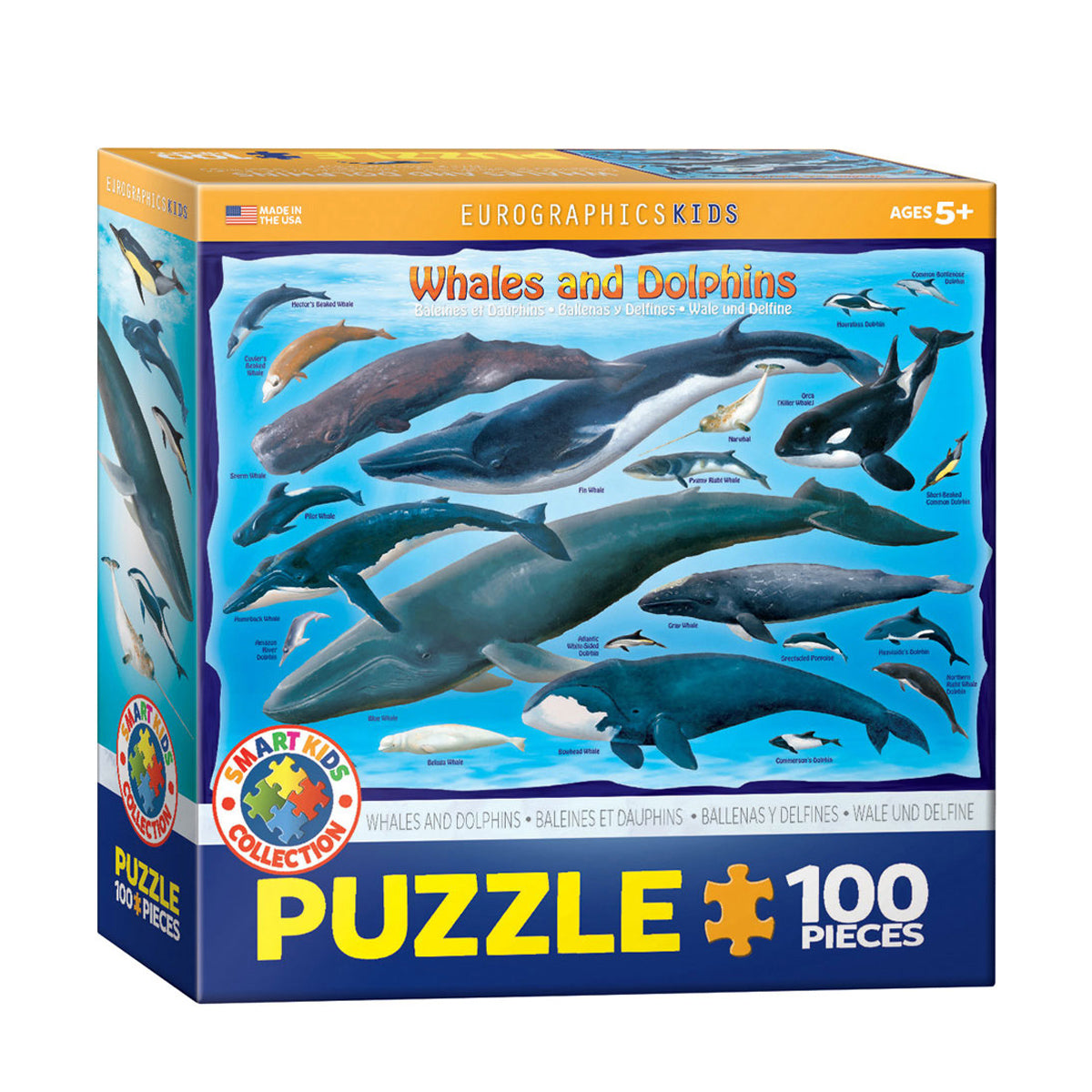 EuroGraphics Whales & Dolphins 100-Piece Jigsaw Puzzle