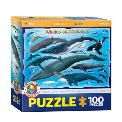 EuroGraphics Whales & Dolphins 100-Piece Jigsaw Puzzle