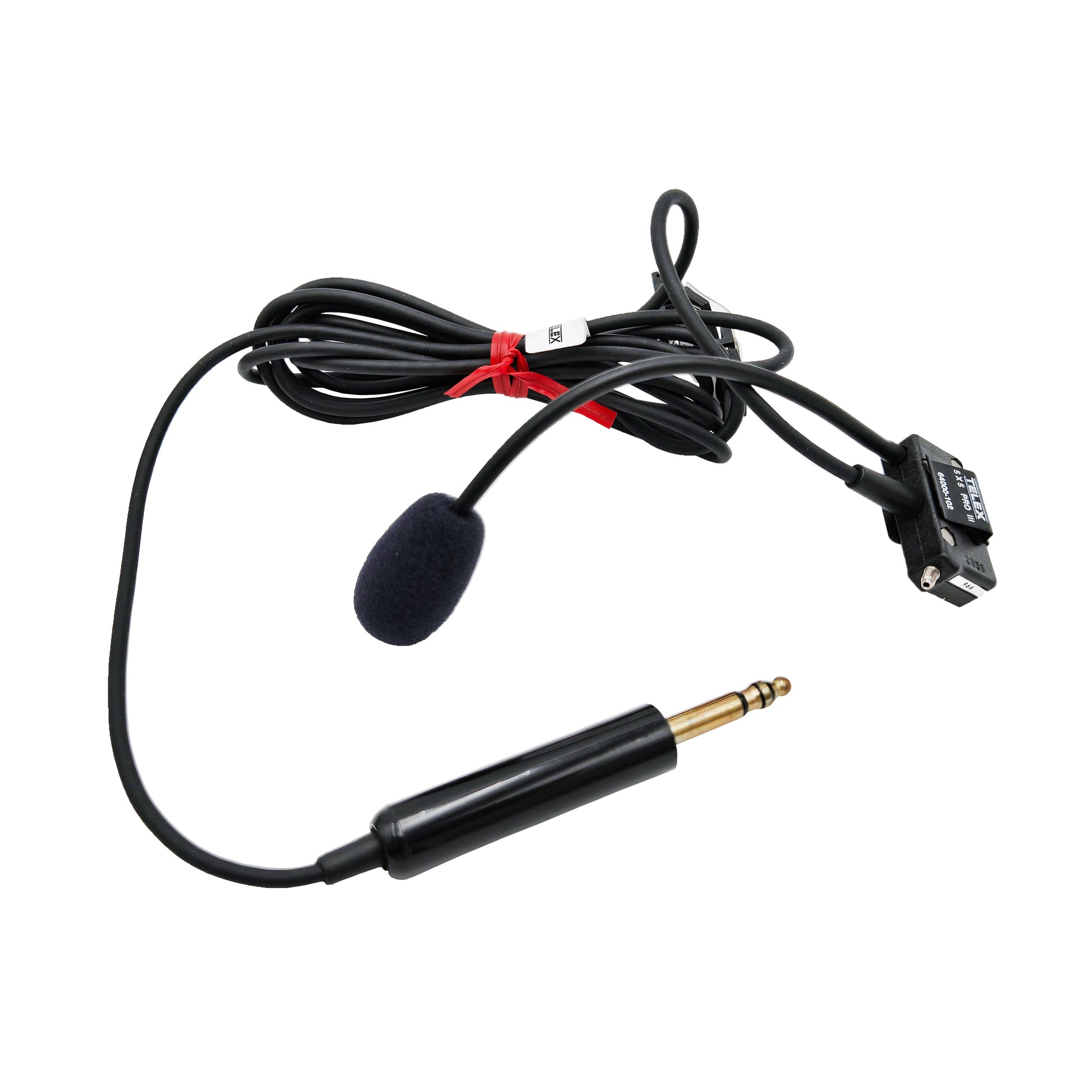 Telex 5X5 Pro-III Aviation Headset – Close-Up of Flexible Boom Microphone