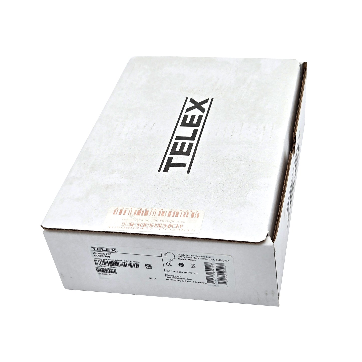 Telex Airman 760 Headphones – Angled View of Product Packaging