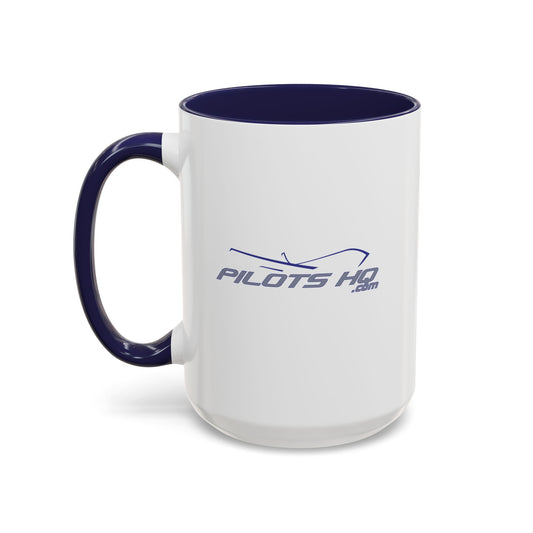 Pilots HQ Aviation Mug – 15oz Ceramic, Blue Accent Design