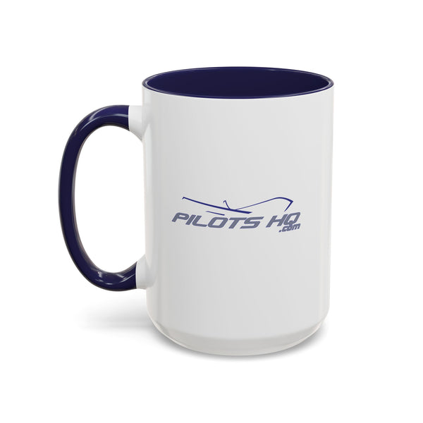 Pilots HQ Aviation Mug – 15oz Ceramic, Blue Accent Design