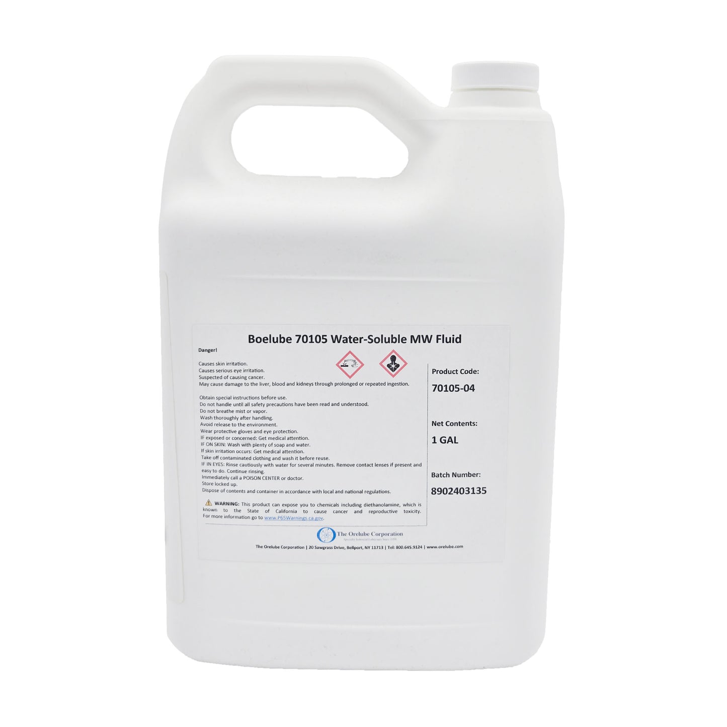 Boelube High Performance Machining Liquid 70106 – Back View with Instructions and Warnings