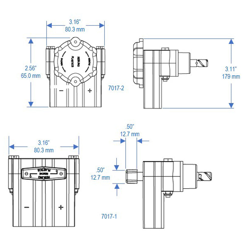 Technical drawing of Rebling 7017-1 plug showing dimensions and specifications
