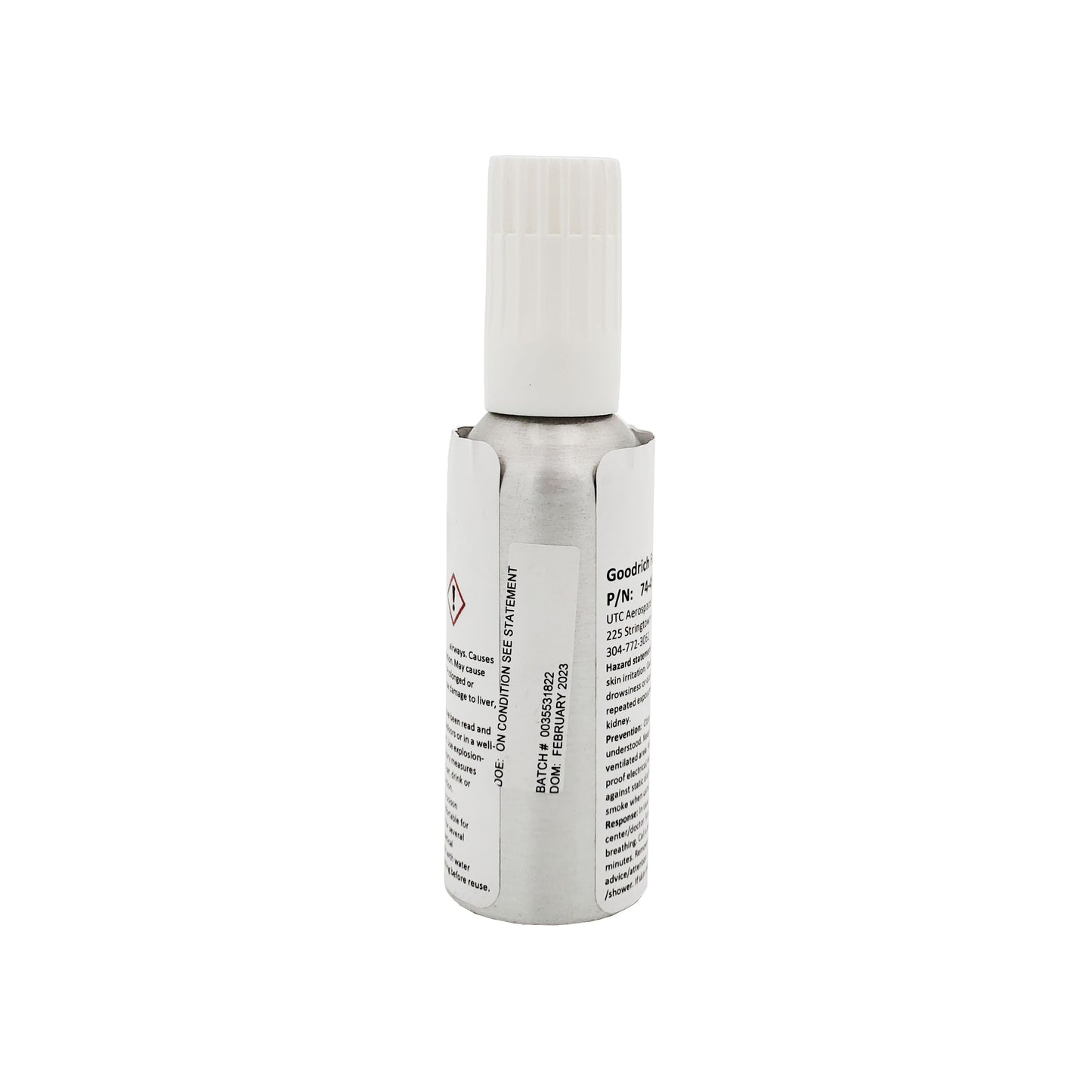 Goodrich FASTboot Primer Spray 2 oz – Back View with Safety and Usage Instructions