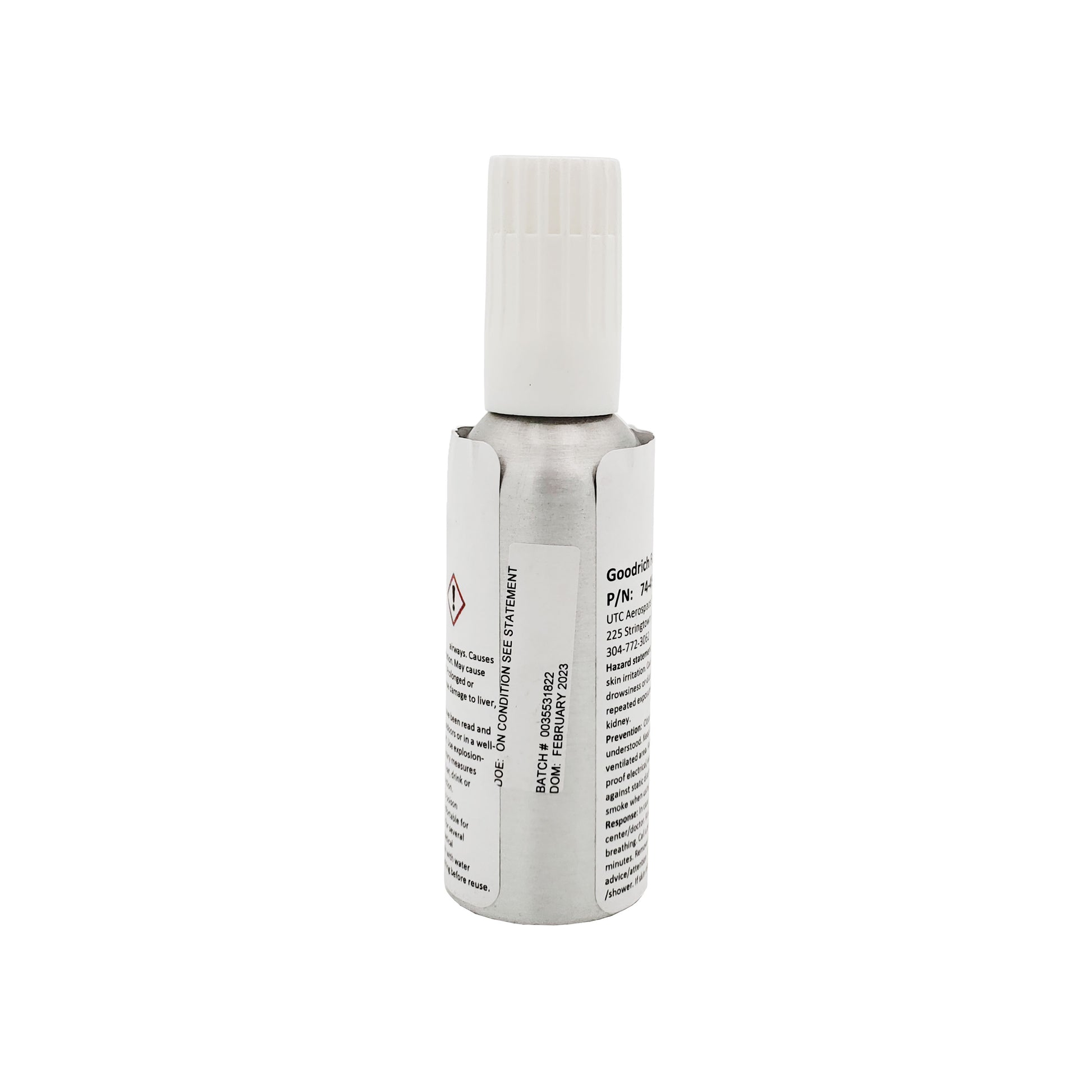 Goodrich FASTboot Primer Spray 2 oz – Back View with Safety and Usage Instructions