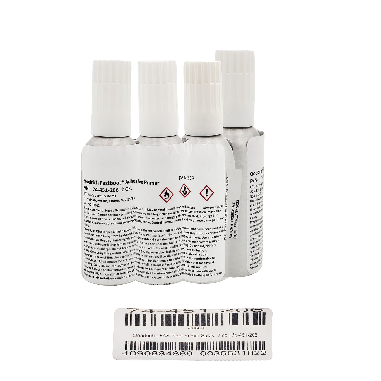 Goodrich FASTboot Primer Spray – Full Label Unrolled Showing Complete Product Details
