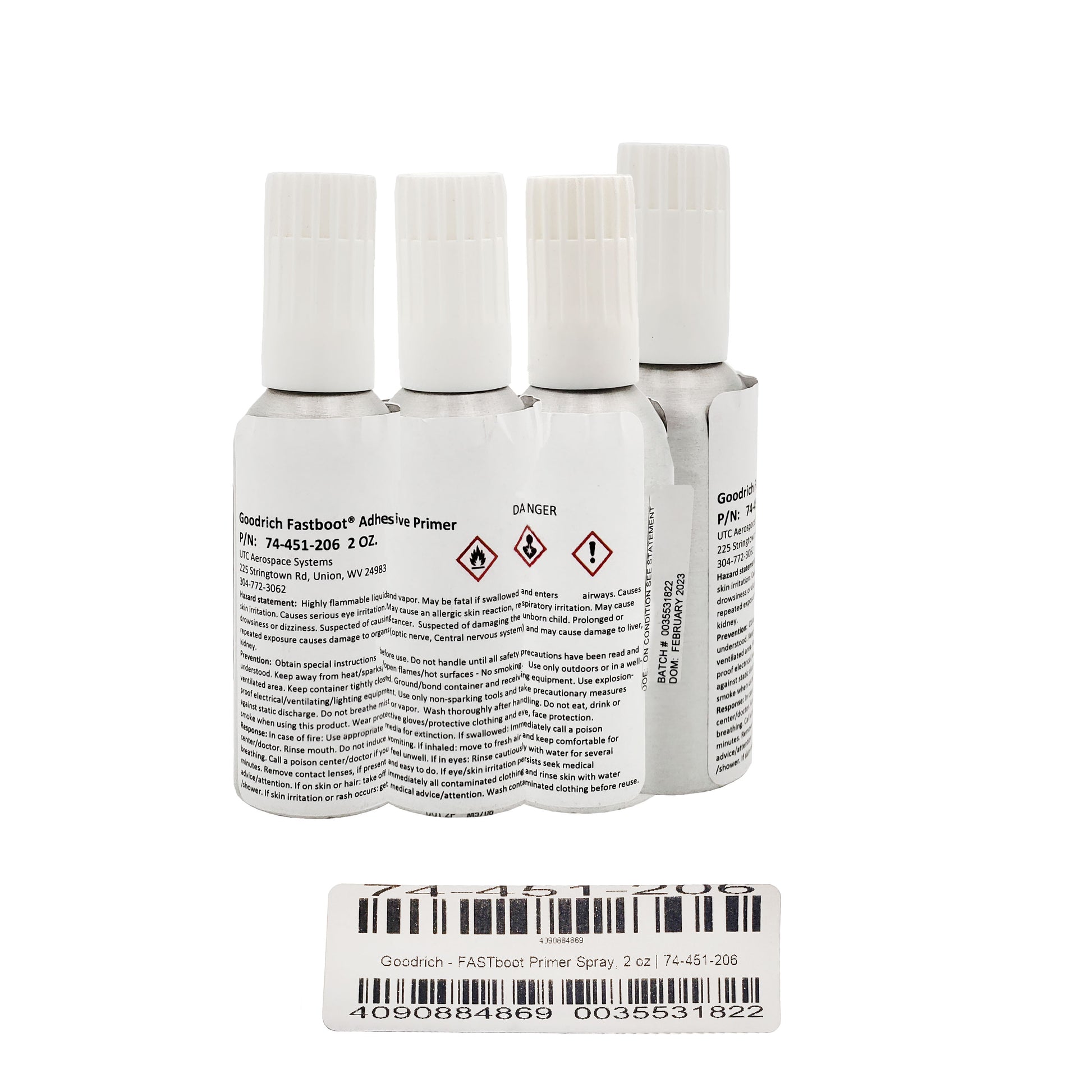 Goodrich FASTboot Primer Spray – Full Label Unrolled Showing Complete Product Details