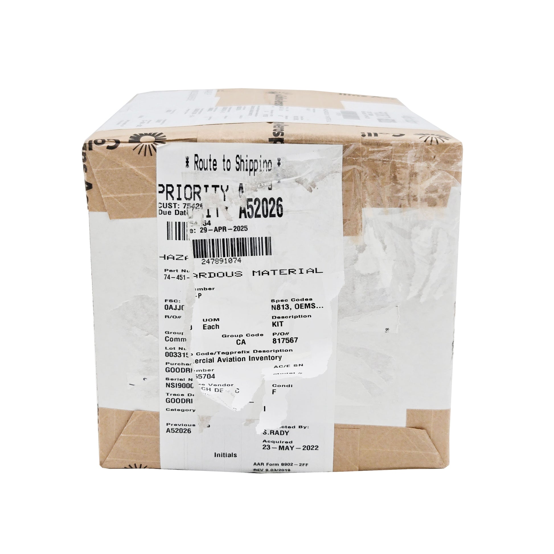 Goodrich De-Ice Boot Edge Sealer Kit – Right Side of Box with Handling Information