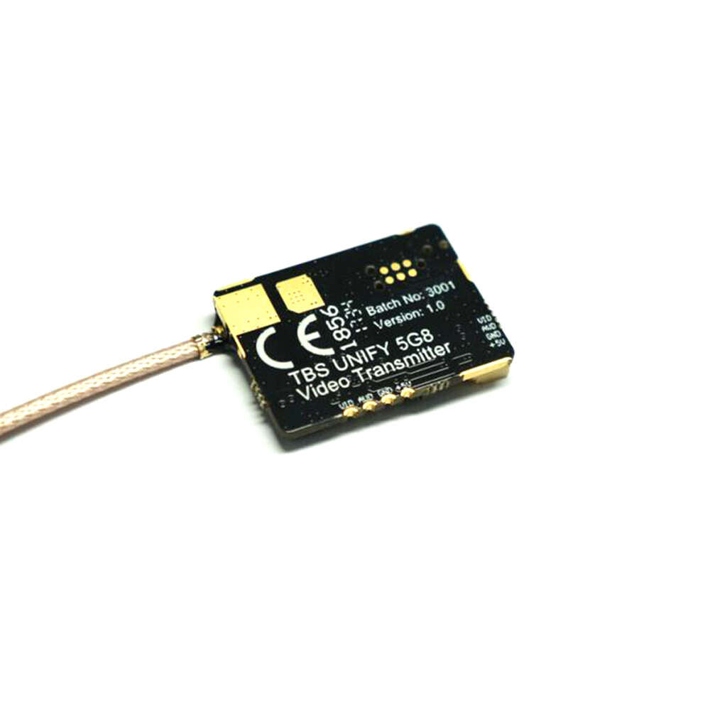 Close-up of TBS UNIFY PRO 5G8 V3 board with connector