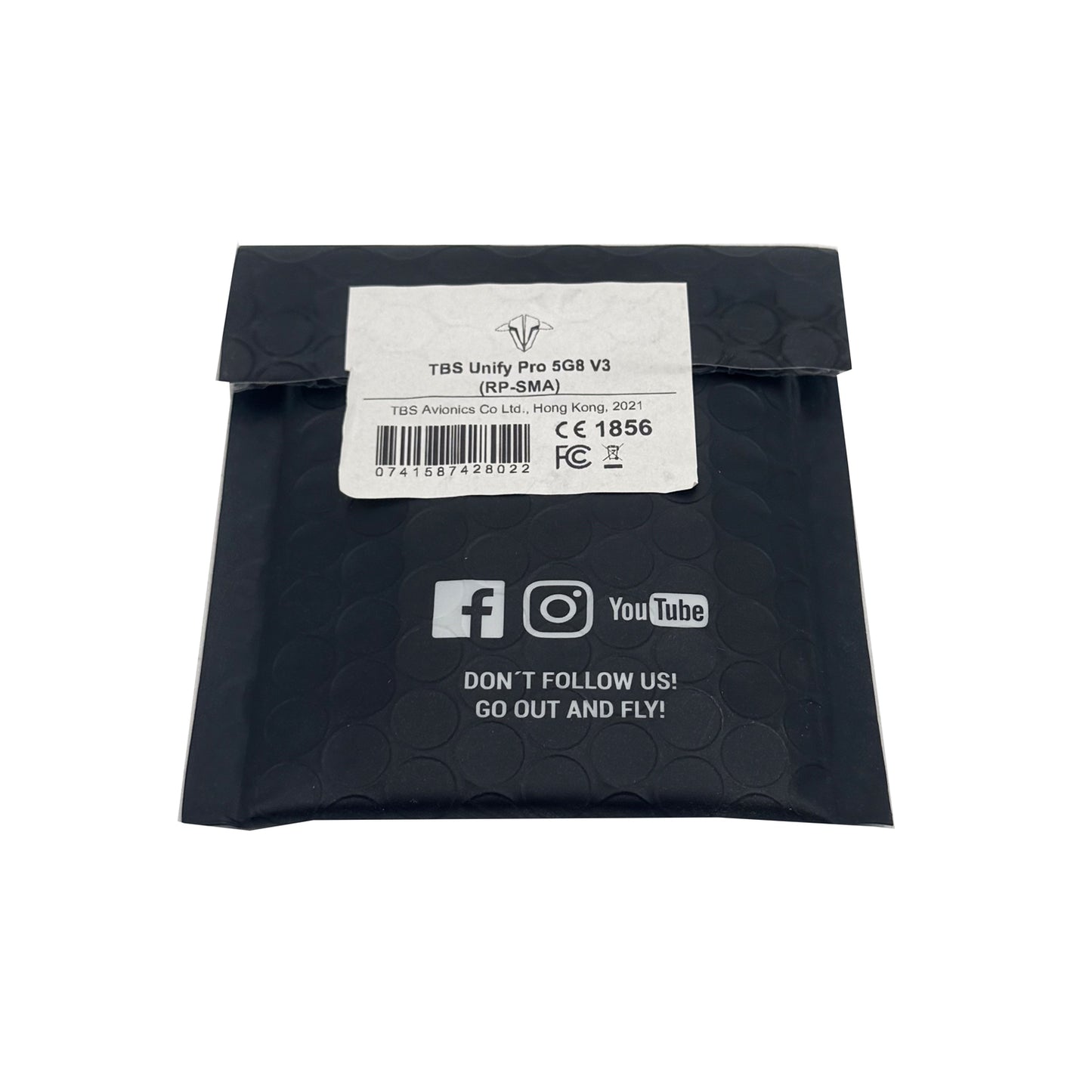 Rear label on anti-static bag packaging for TBS UNIFY PRO V3