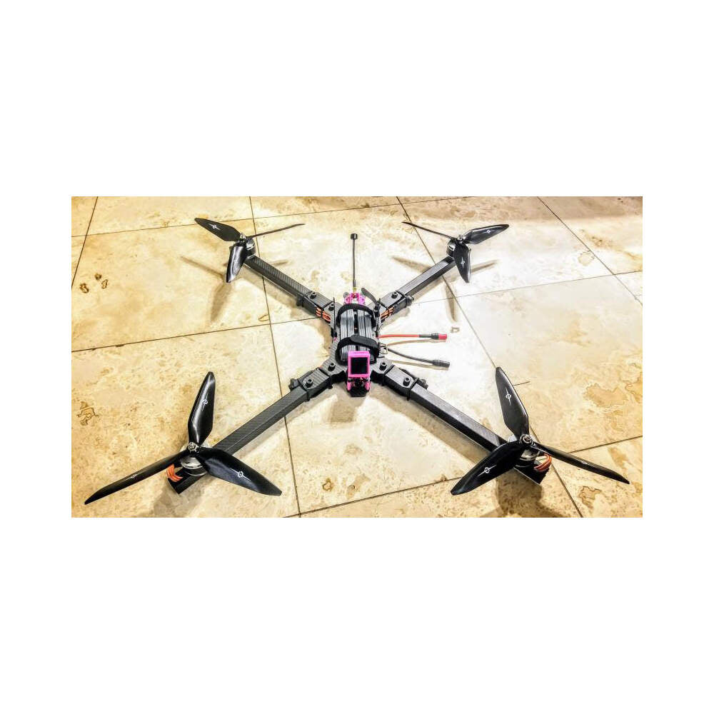 TBS Source X – Assembled Drone on Workbench with Wiring