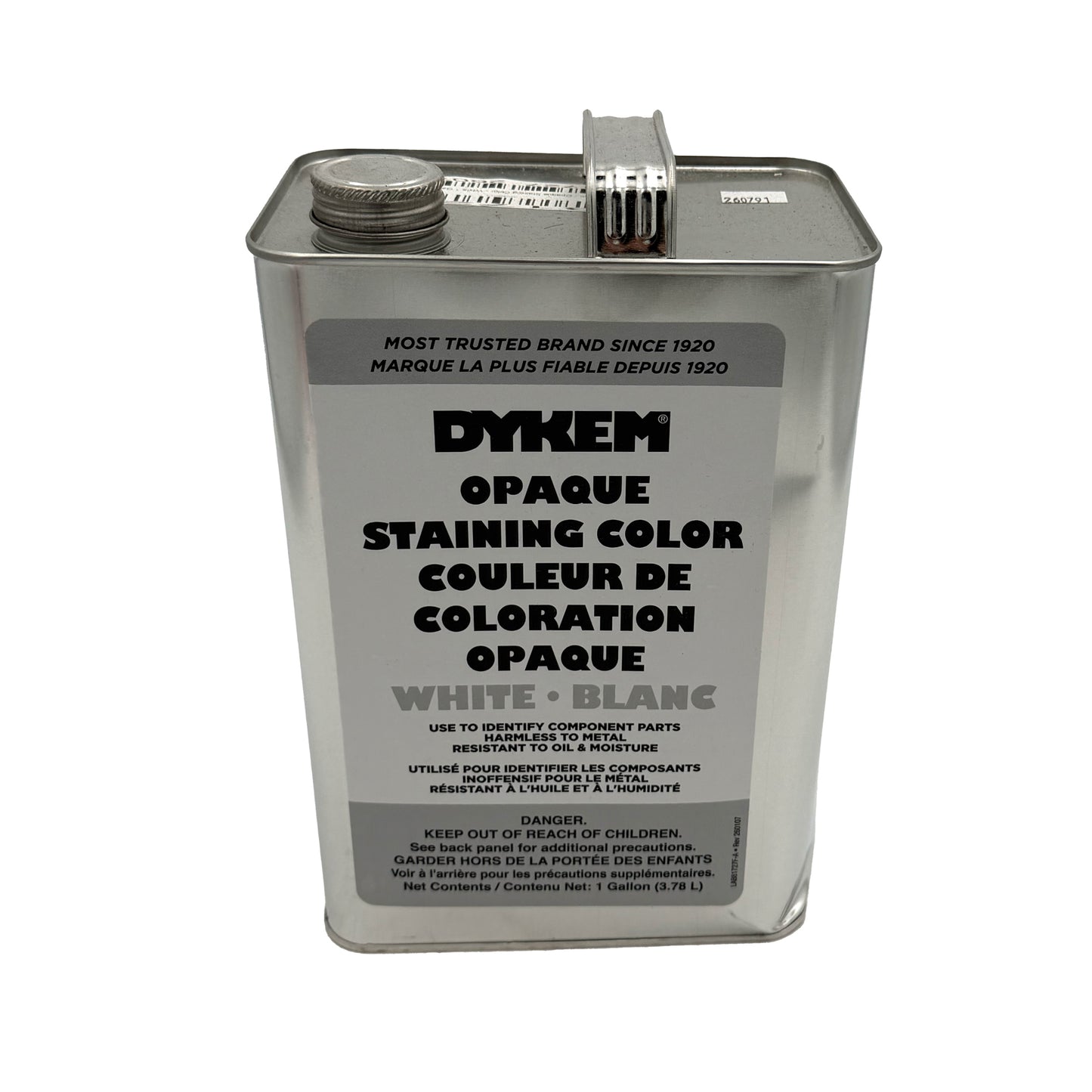 DYKEM Opaque Staining Color – Industrial Part Marking Stain, 1 Gallon, White, front