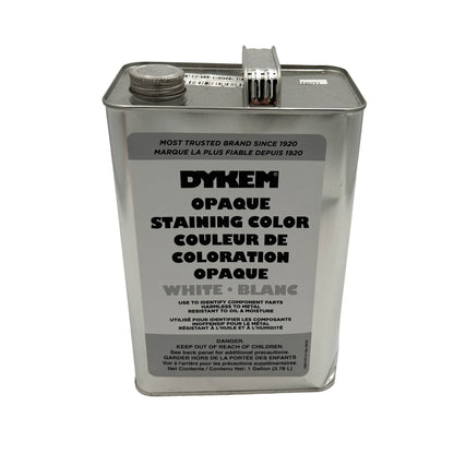 DYKEM Opaque Staining Color – Industrial Part Marking Stain, 1 Gallon, White, front