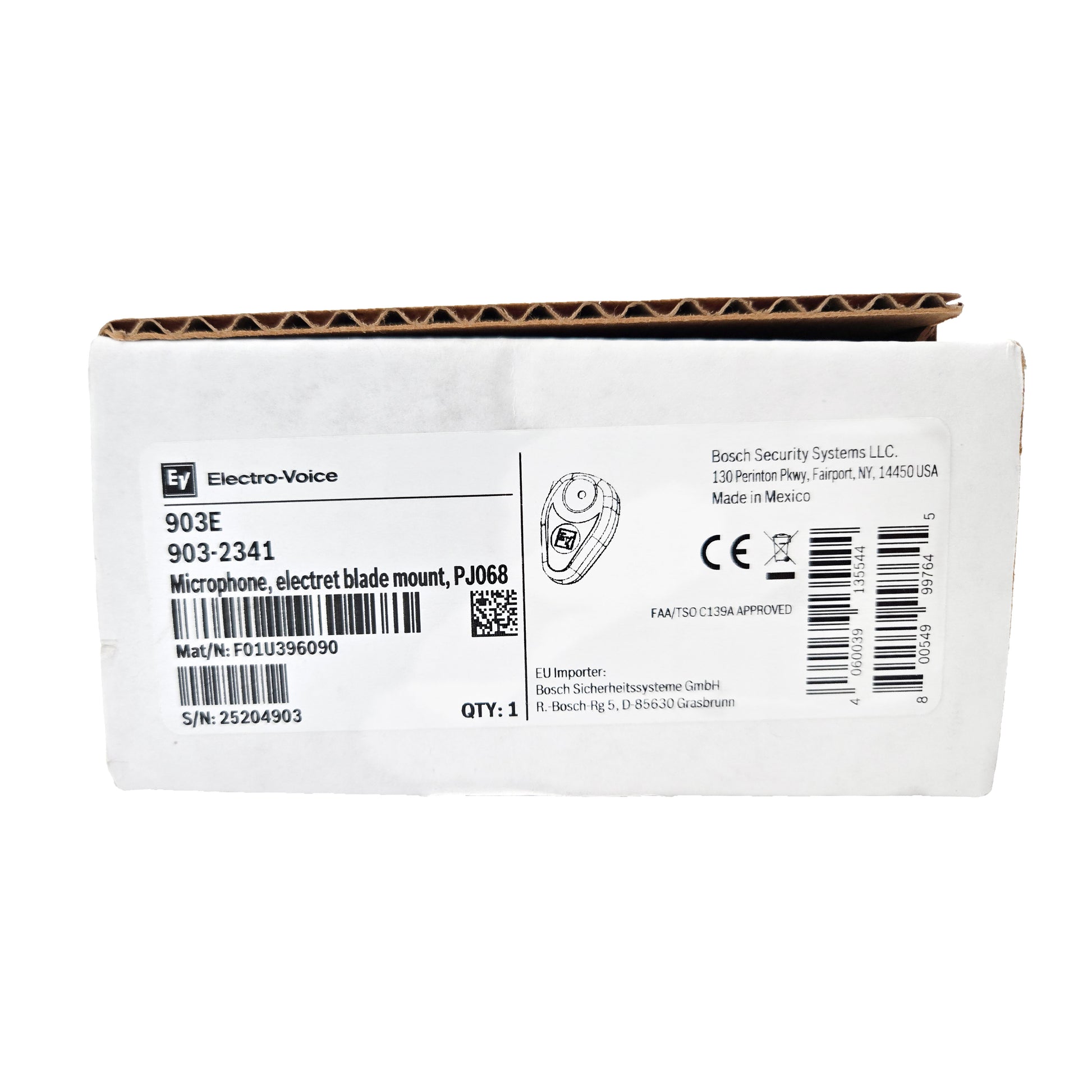 Telex PJ-068 Dynamic Microphone – Product Label with Specs and Model Info