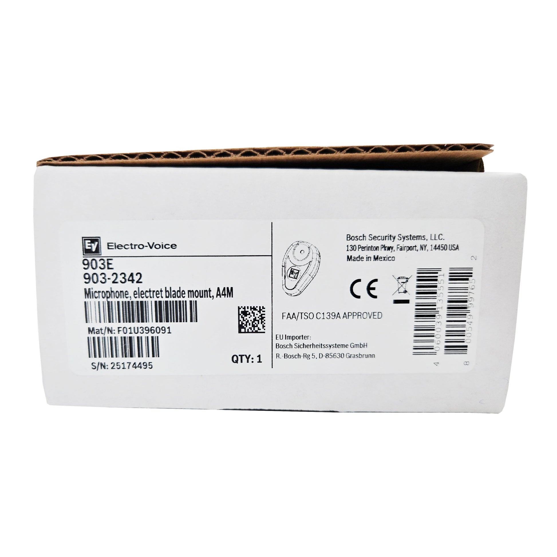 Telex 903-1342 Microphone – Box Label with Product Info and XLR Details