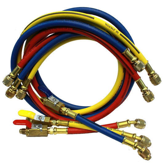 Imperial 955MRS PolarShield Charging Hose Set - Red, Blue, Yellow, 60" with Ball Valves