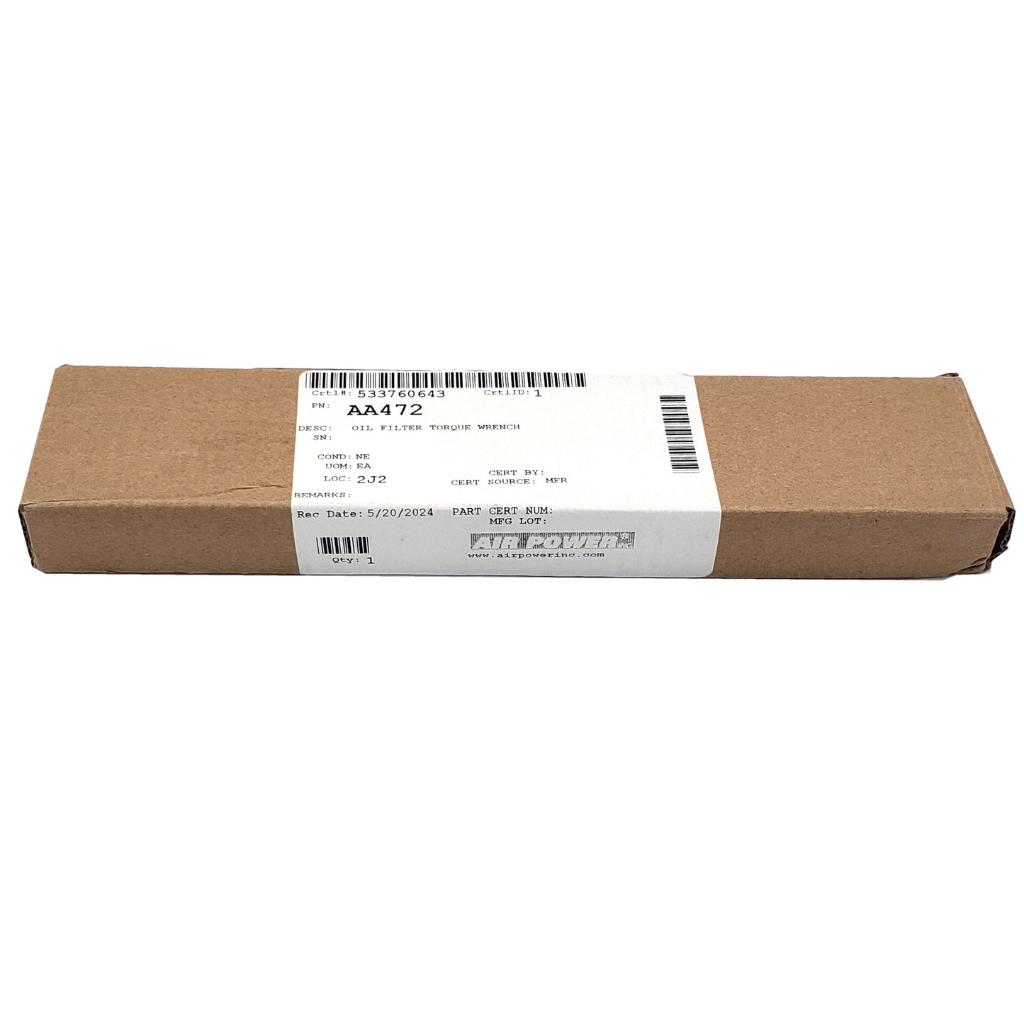 Tempest - Oil Filter Torque Wrench | AA472, box front