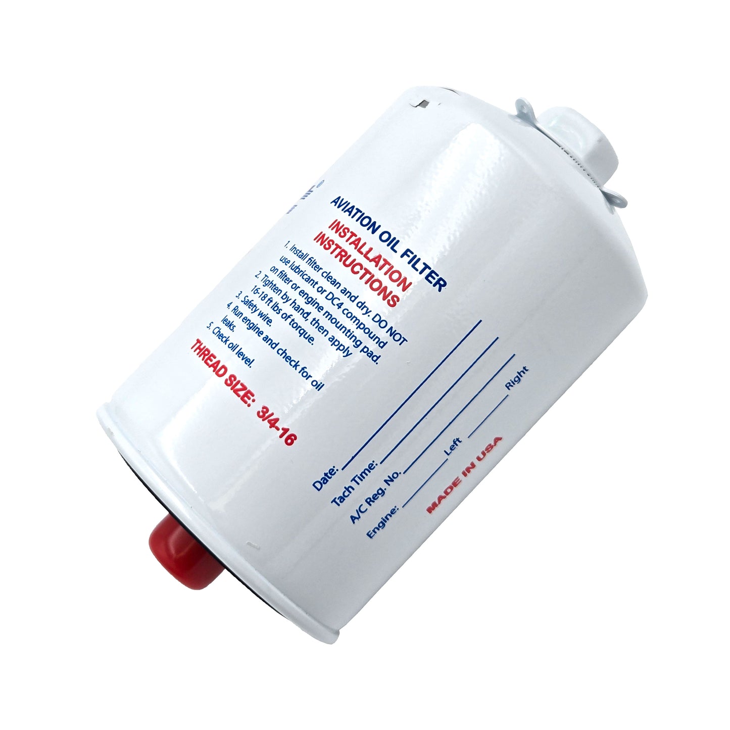 Tempest SPIN EZ Aircraft Oil Filter AA48111 – Side View Highlighting Filter Body