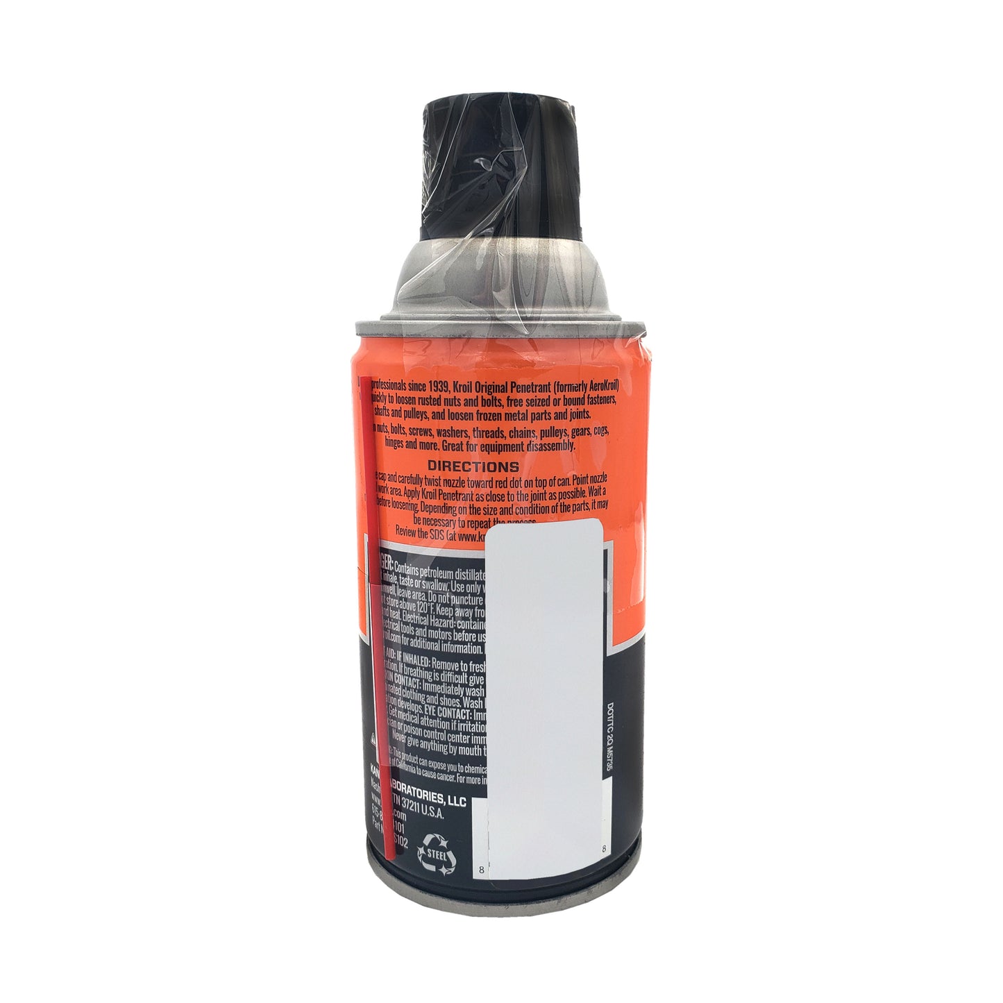 Kano - Kroil Original Penetrating Oil (AeroKroil) | Aerokroil 10 ounce can, back, red straw attached 