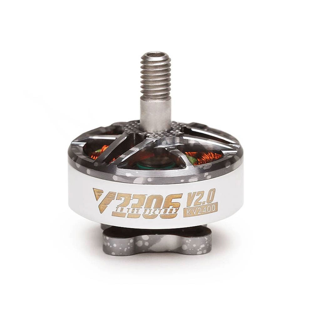 T-Motor V2306 V2 2400KV FPV Racing Motor Front View – White & Silver