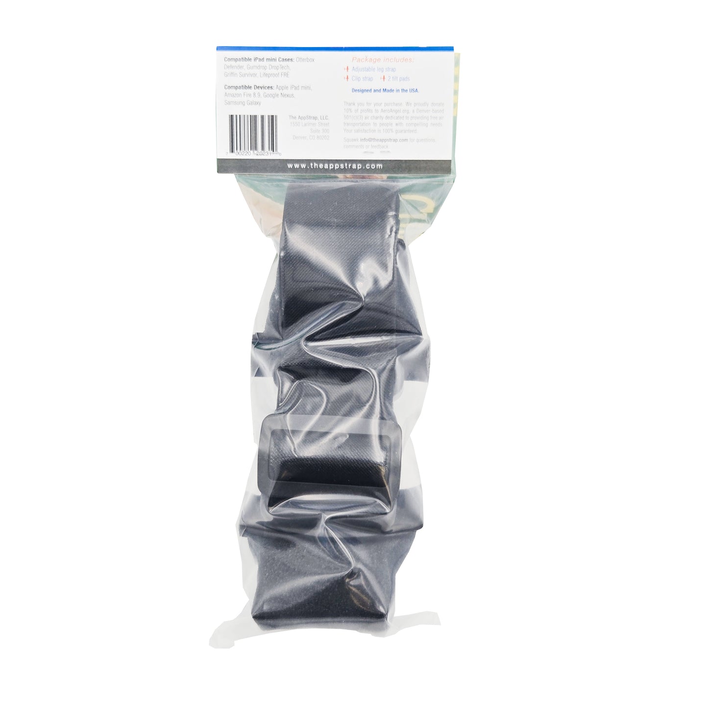 AppStrap 5(S) Pilot Kneeboard – Back View in Packaging with Product Info and Instructions