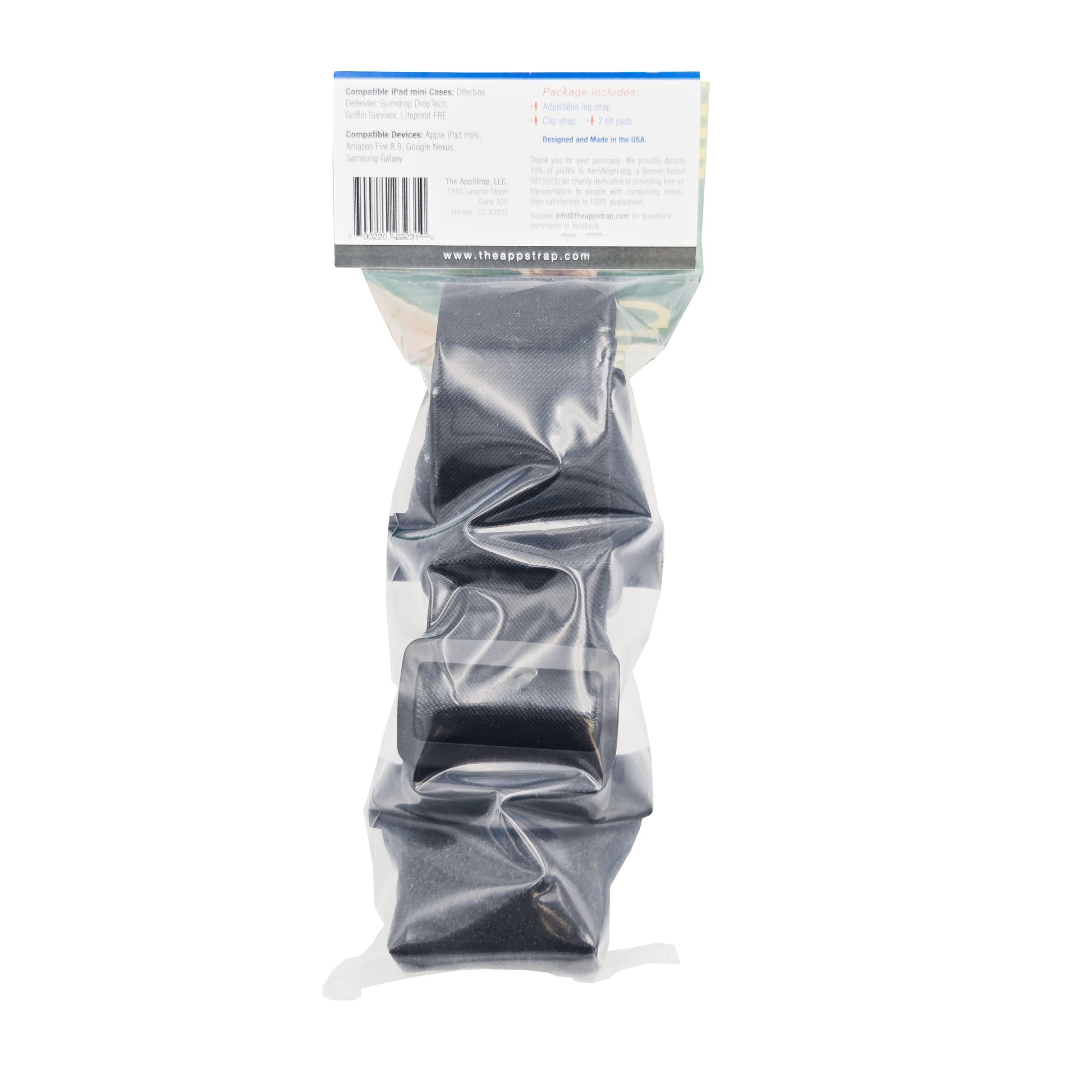 AppStrap 5(S) Pilot Kneeboard – Back View in Packaging with Product Info and Instructions