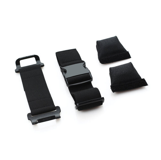 AppStrap® 6 Pilot Kneeboard components including clip straps, leg strap, and tilt pads