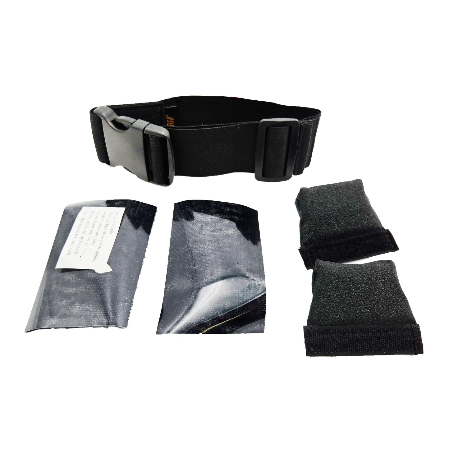 AppStrap Kneeboard Conversion Kit – Unboxed Rear View Showing Velcro and Attachment Setup
