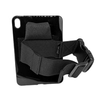 Back view of fully assembled AppStrap® iPad Mini® Gen 6 Kneeboard with clip closed