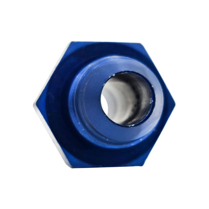 AN Fitting Union angled top view showing flared tube fitting design