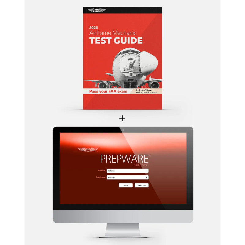 ASA 2026 Airframe Test Guide with Prepware Software Bundle