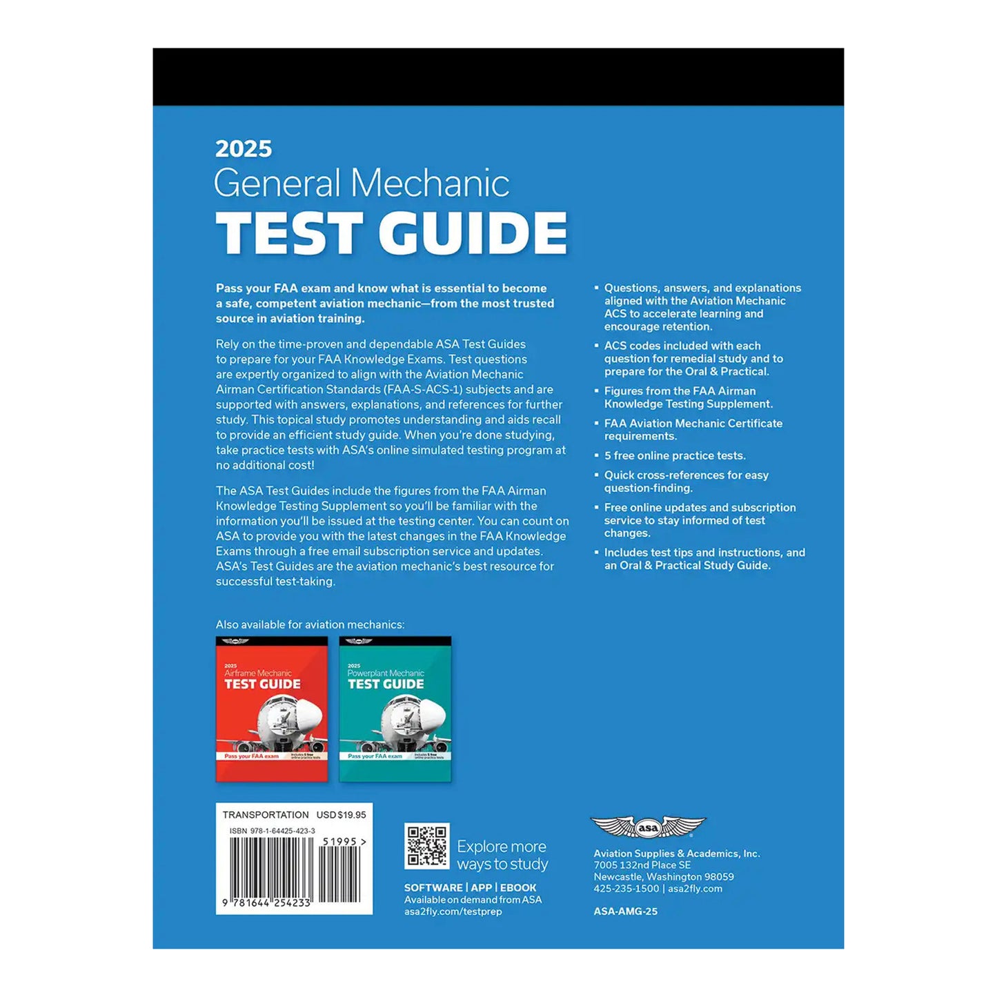 ASA 2025 AMT Test Guide General - Back Cover with Study Features