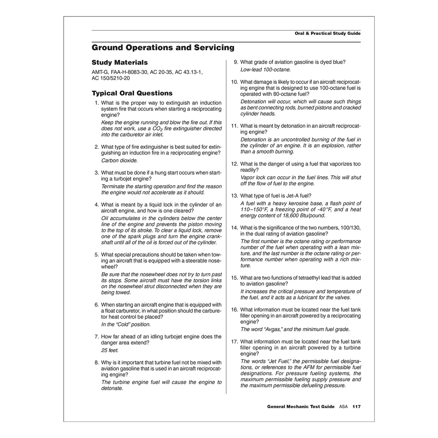 Sample Page from ASA 2026 General Test Guide – Exam Questions