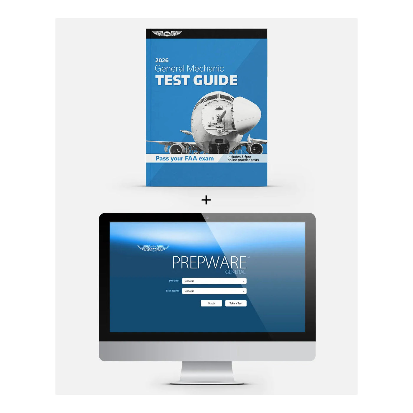 ASA 2026 General Test Guide with Prepware Software Bundle