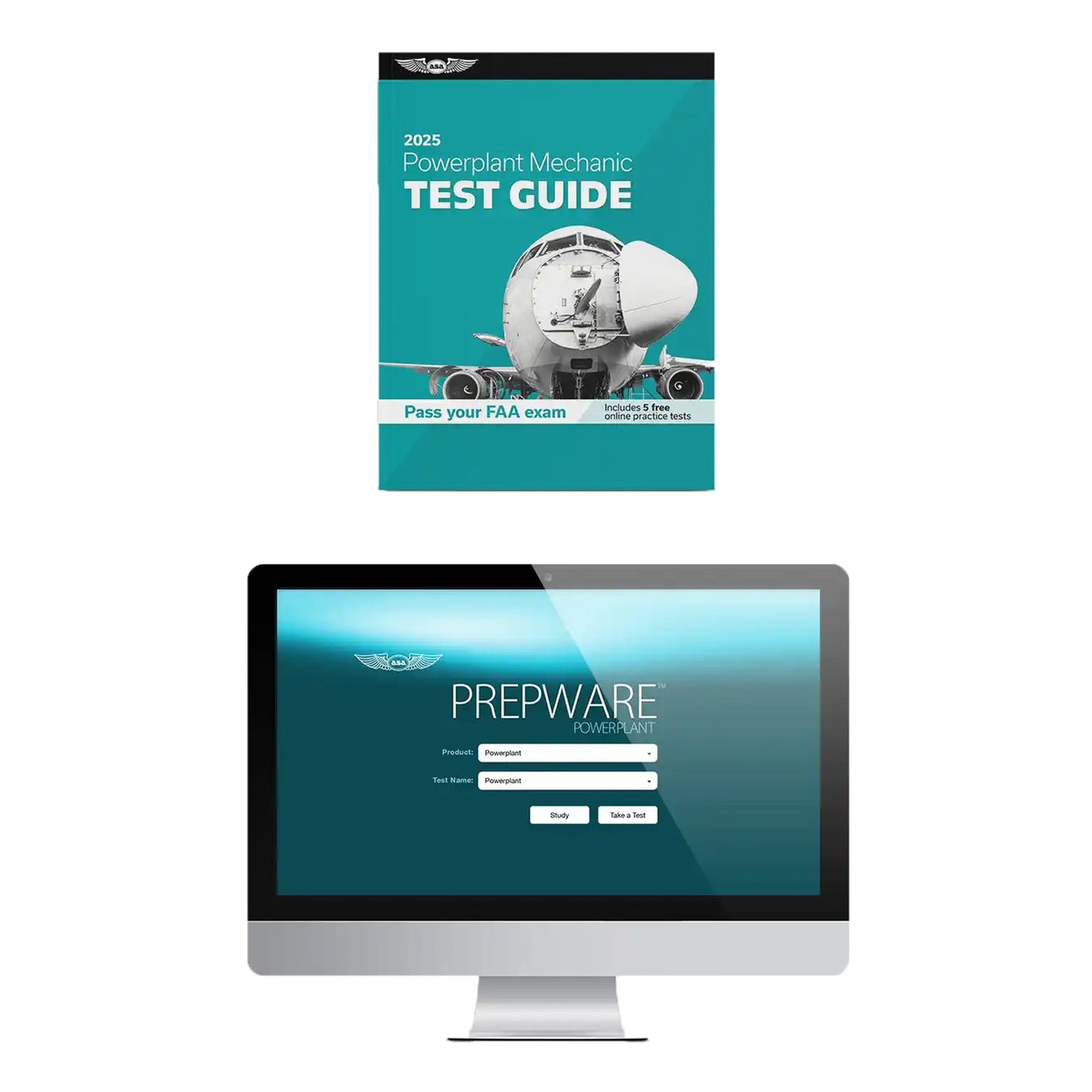 ASA 2025 AMT Test Guide Powerplant eBundle - Book and Prepware Software
