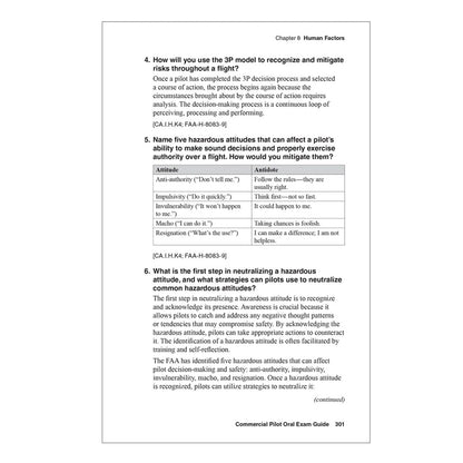 Sample page from Commercial Pilot Oral Exam Guide - Regulations Section