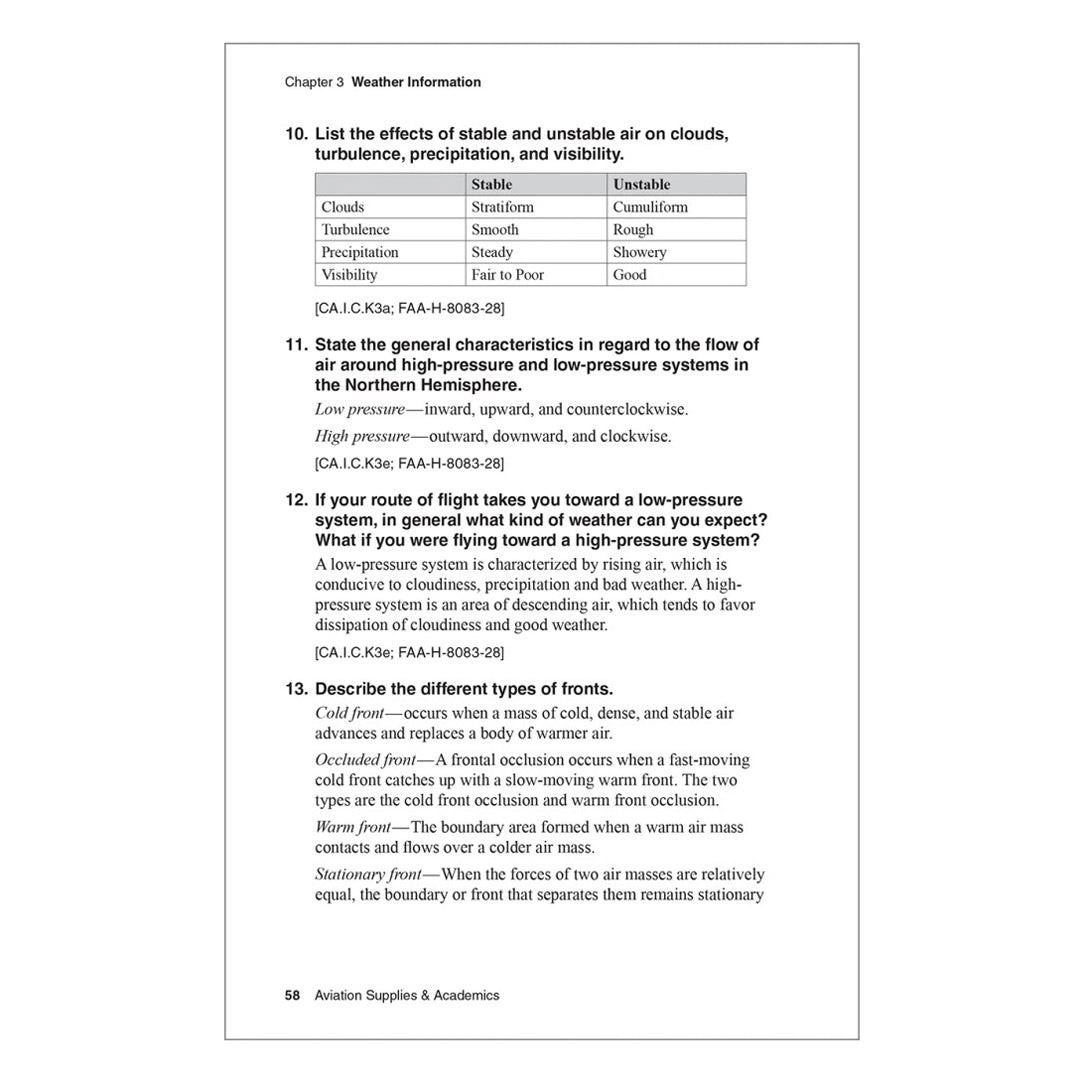 Sample page from Commercial Pilot Oral Exam Guide - Flight Operations Questions