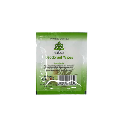 Asheva - Individually Packaged Deodorant Wipes - 15 Pack