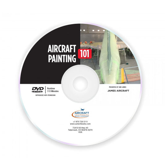 Aircraft Painting 101 DVD by Sam James demonstrating aircraft painting and finishing techniques for homebuilt aircraft