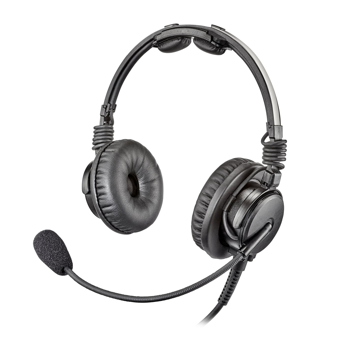 Telex Airman 7+ lightweight aviation headset with noise-canceling microphone, left with small pad