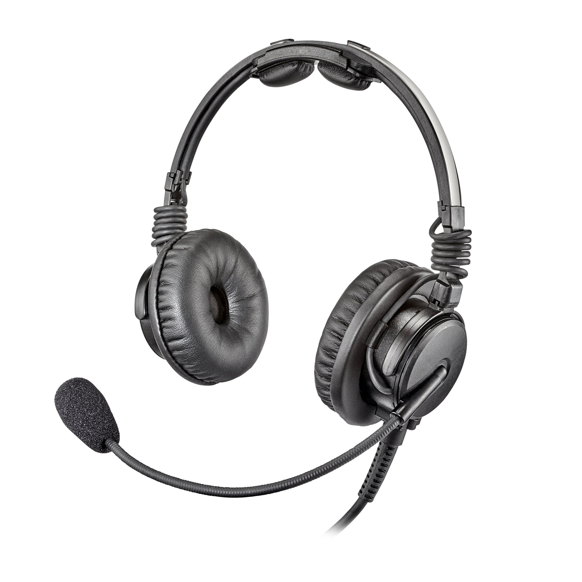 Telex Airman 7+ lightweight aviation headset with noise-canceling microphone, left with small pad