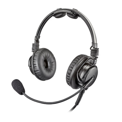 Telex Airman 7+ lightweight aviation headset with noise-canceling microphone, left with small pad