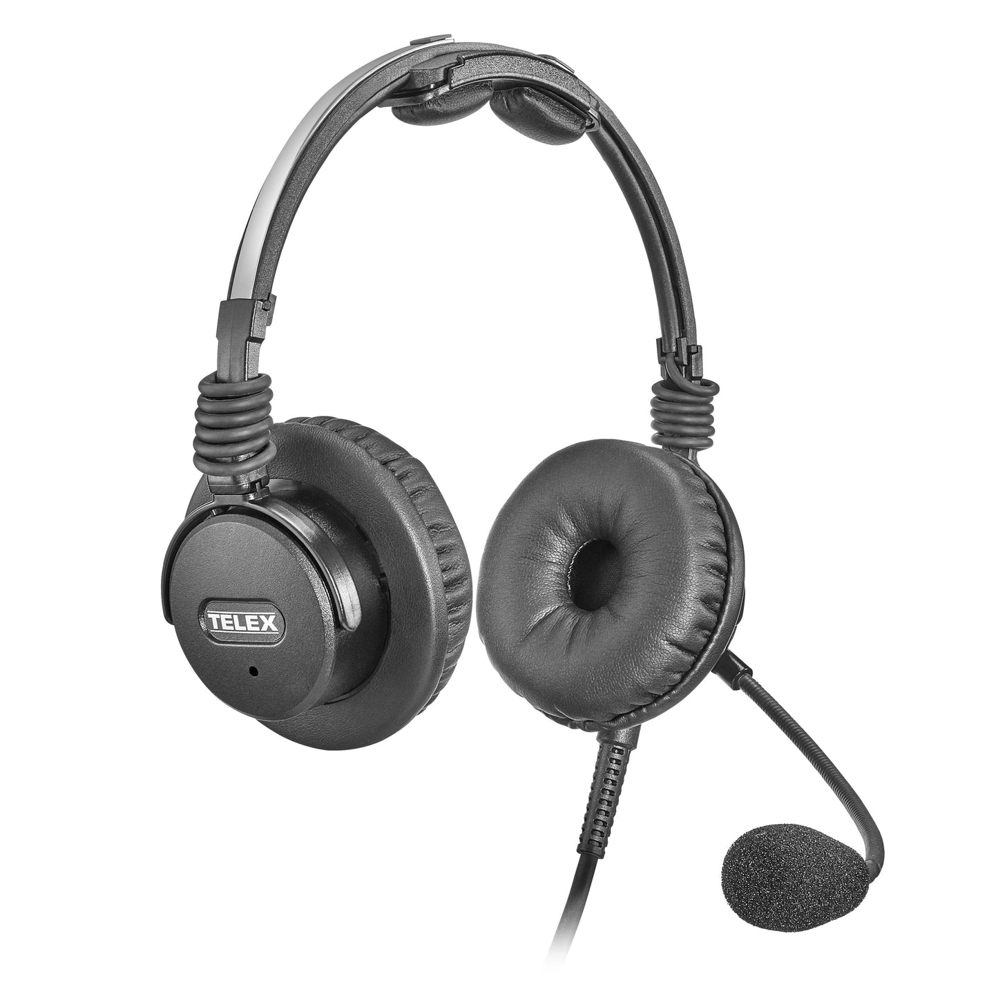 Telex Airman 7+ lightweight aviation headset with noise-canceling microphone, right angle