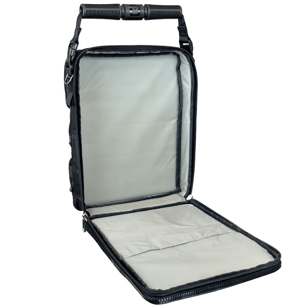 BrightLine Bags® B2 COMPUTE Flex System – Open Interior with Laptop and Tablet Storage